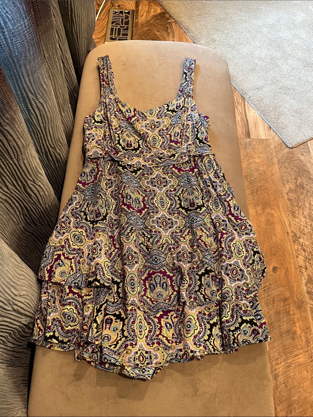 Free People Multicolor Paisley Tiered Mini Dress